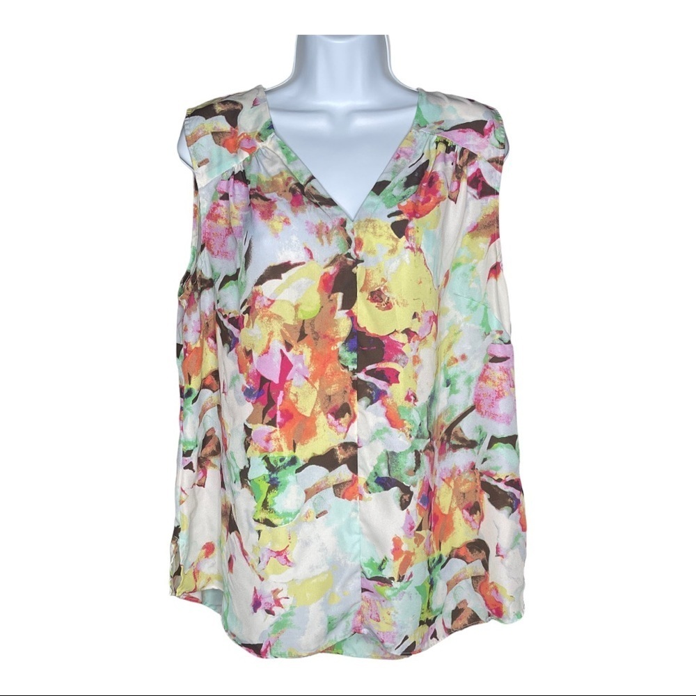 Violet + Claire Plus Size Floral Hi-Lo Slinky Top 1X